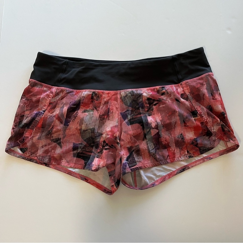 Lululemon Run Times Short II “4”Sun Dazed Multi Pink/Super Dark Size 12